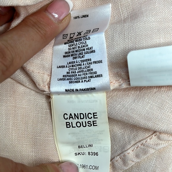 DL1961 | Candice Blouse | Color is Bellini 100% Linen, NWT - Picture 13 of 13
